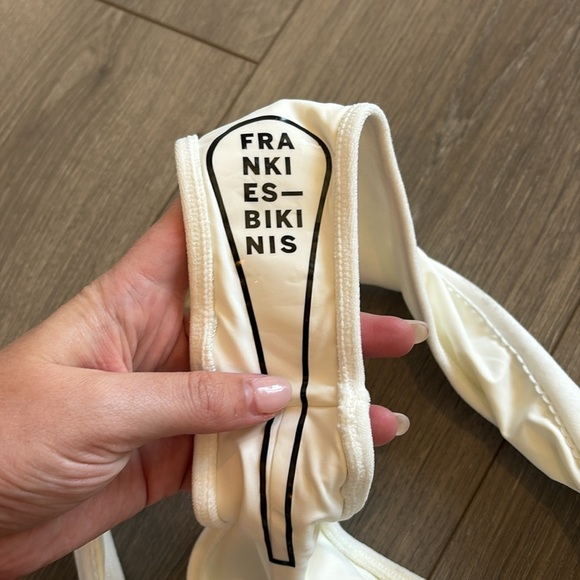 NWT Frankie’s Bikinis Katerina Terry Bottom White Sno Size Medium - Picture 8 of 10